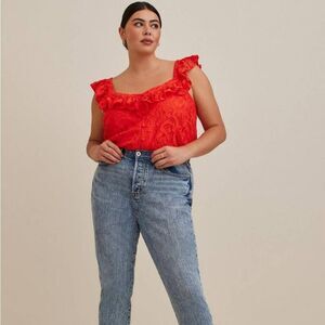 NWT Torrid Plus Size 2X 18-20 Lace Ruffle Cami Blouse Top